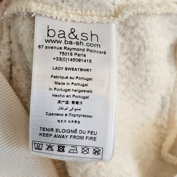 Ba&sh White Cream Cropped Sweater w/ Gold Zip Neckline - Picture 7 of 9